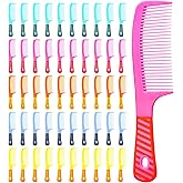 Cedilis 50 Pack Hair Combs, Colorful Tooth Combs with Handle, Plastic Comb Bulk for Women, 8" Long