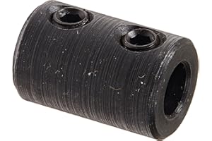 Climax Metals RC-025 Black Oxide Plated Mild Steel Rigid Coupling, 1/4" Bore, 1/2" Outside Diameter, 3/4" Length, #10-32 x 1/8" Set Screw