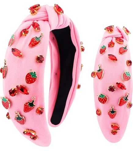 VOGUEKNOCK Diademas De Frutas Para Mujeres Y Niñas, Diadema Anudada De Sandía Tropical, Accesorios Para El Cabello Para La Playa De Verano (sandía Y Rosa