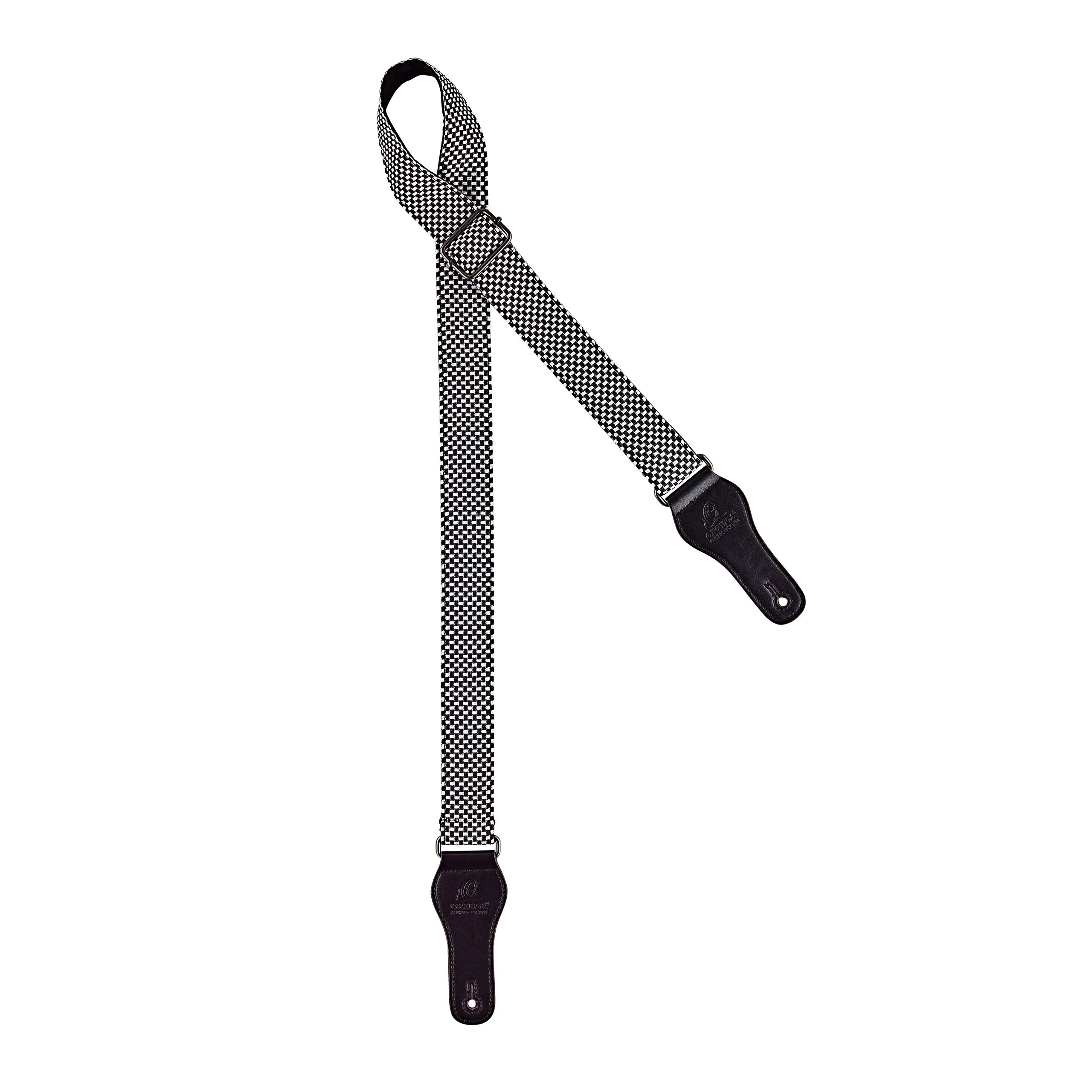 Ortega Guitars Adjustable Ukulele Strap – Highland Series – Cotton, Grey (OCS-120U)