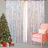 HH 9x8FT Iridescent Big Sequin Backdrop Curtains, Sequin Photo Backdrop Curtain Panels, Shimmer Photography Backdrop for Wedding Party Christmas Decoration