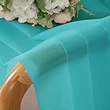 Chyhomenyc Turquoise Sheer Curtains 54 Inch Long 2