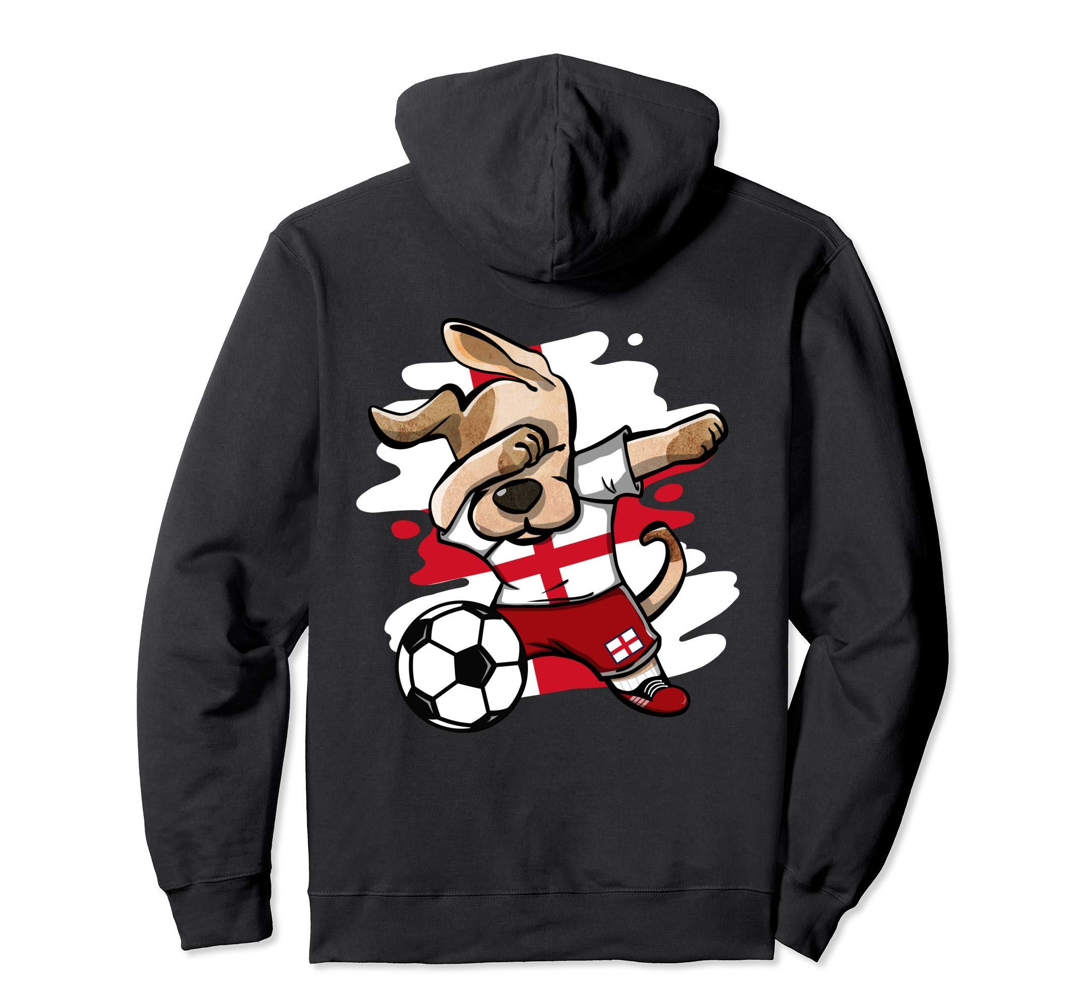 Dabbing Dog England Soccer Fans Jersey English Flag Football Pullover Hoodie