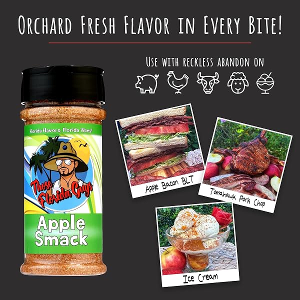 APPLE SMACK SEASONING AND RUB, 150G – SWEET & SAVORY APPLE CHIPOTLE BLEND WITH TART FRUIT & AROMATICS – PERFECT SPICE FOR PORK, CHICKEN, BEEF, LAMB & EVEN ICE CREAM