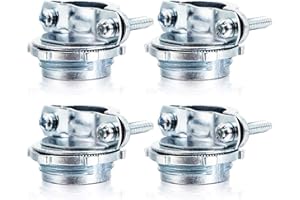 FIADA 4 Pieces 3/4 Inch Clamp Type Cable Connector for Metallic Conduit Protect Cables Electric Wires Electrical Box Silver Zinc