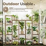 Bamworld Plant Stand Indoor Wooden Multi level 12 Pot Shelf Decor view 3