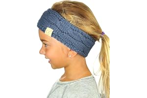 C.C Children's Kids' Winter Warm Cable Knit Fuzzy Lined Ear Warmer Headband