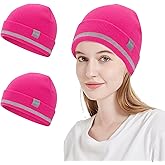 ProtectX High Visibility Safety Beanie, 360-Degree Reflective Comfortable Knit Beanie Headcover Hat, Warming Cap for Work