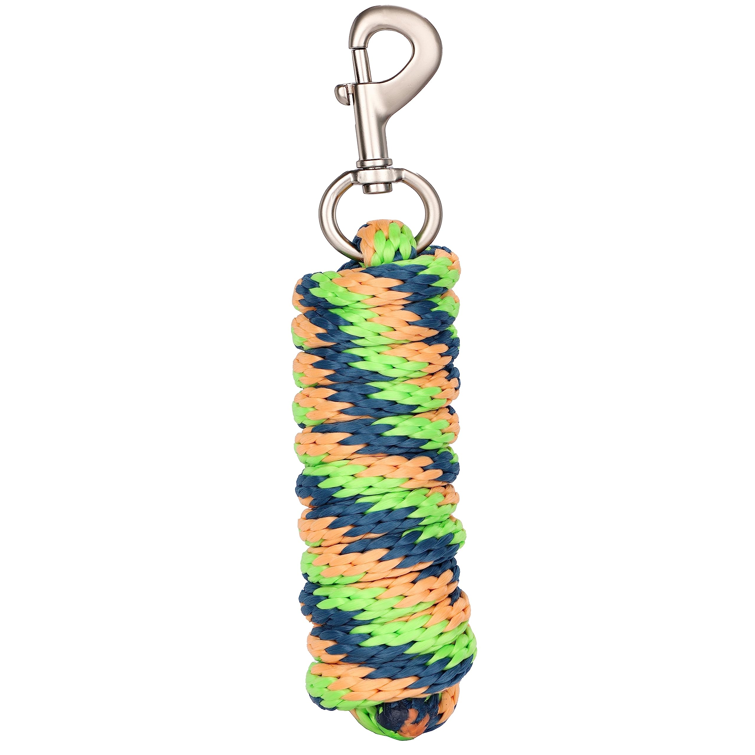 Merauno® Lead Rope for Horses - Tie Rope in Various Stylish Designs, Lead Rope, Pony, Donkey, Goat Long Knit with Carabiner Hook, Yellow Green