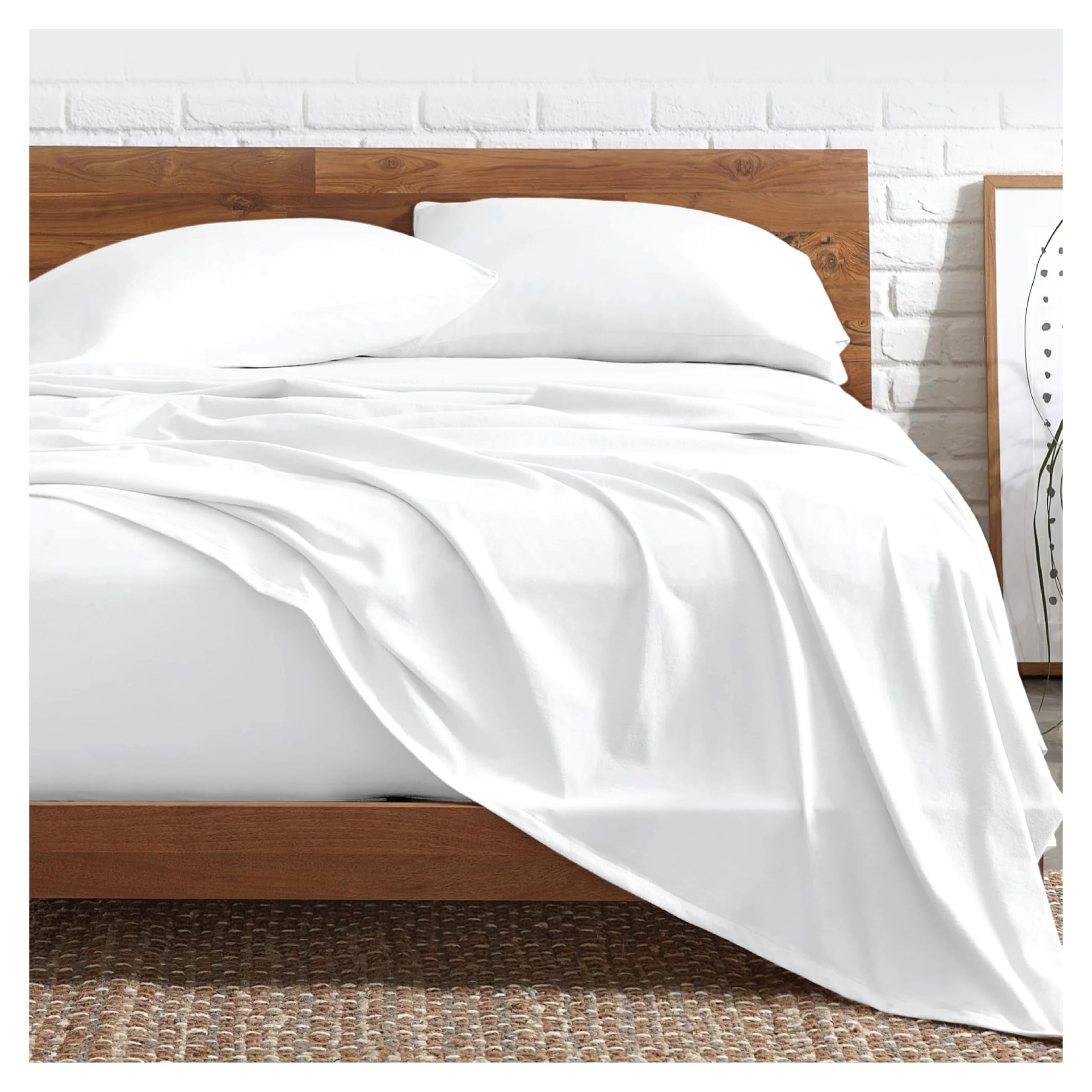 Funky Gadgets Single Bed Flat Sheets White 100% Egyptian Cotton Bed Sheet 300 Thread Count Egyptian Cotton Bedding Luxury Hotel Quality Plain Dyed Breathable Flat Sheets Only. (180 X 255cm)