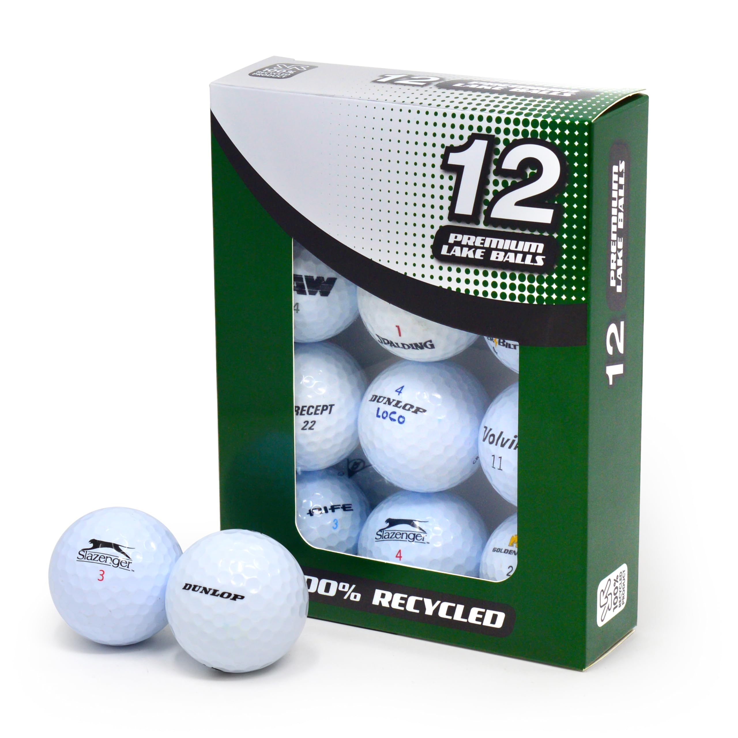 Second Chance Lake Golf Balls - 12 Assorted Recycled Grade A Used Golf Balls for Enhanced Distance - Great Selection Lake Balls for Golf Enthusiasts