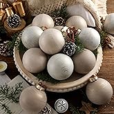 Yunlly 12 Pcs Textured Christmas Ball Ornaments 2.36'' Neutral Christmas Tree Decor Modern Vintage Brown Hanging Decor Shatterproof Home Ornaments for Rustic Large Farmhouse (Dark Color)