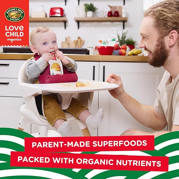 LOVE CHILD ORGANICS SUPERBLENDS APPLES, SPINACH, KIWI + BROCCOLI PUREE, 4 OZ (PACK OF 12), NON-GMO, BY NATURE’S PATH