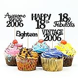 Gyufise 30Pcs Vintage 2006 Cupcake Toppers Glitter