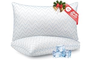 DIORIS Pillows Queen Size Set of 2 - Luxury Hotel Collection Cooling Bed Pillows for Sleeping, Breathable Medium Firm Down Alternative Microfiber Filled Pillows for Back, Stomach Sleepers