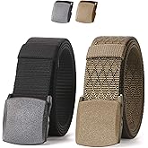 JASGOOD Nylon Military Tactical Men Belt 2 Pack Webbing Canvas Outdoor Web Belt with Plastic Buckle gift for Men