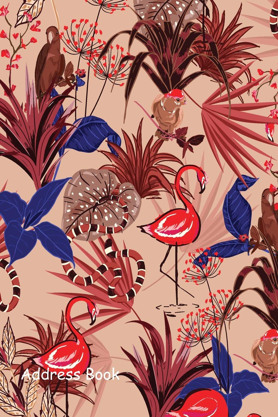 Address Book: Include Alphabetical Index With Vintage Summer Tropical flowers cover