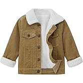 Fvzbovte Toddler Baby Boys' Corduroy Jacket Sherpa Lined Lapel Baby jacket Warm and Thick Infant Coat Long