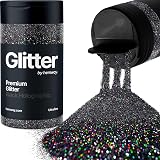 Hemway Holographic Black Glitter Shaker 130g Ultrafine 1/128" Flake