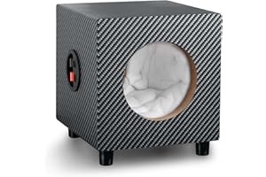 Suacopzar 5" Wooden Speaker Enclosure, American Sound Connection Car Audio Empty Enclosure for Speakers to Enhance Sound & Bass, Ported Subwoofer Box w/Sound-Absorbing Cotton & Speaker Spikes Pad Mat