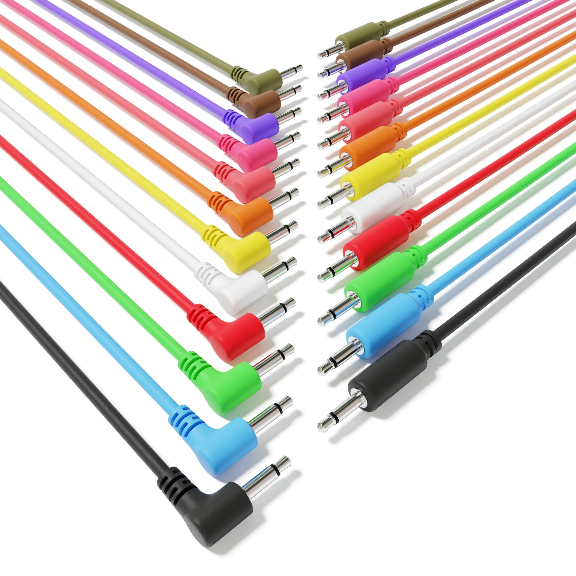 Photo 1 of ExcelValley - Hybrid Mono Modular Patch Cables - TS 3.5mm 1/8" - Eurorack Synth Synthesizer [12-Pack | 45 cm - 17.72"]
