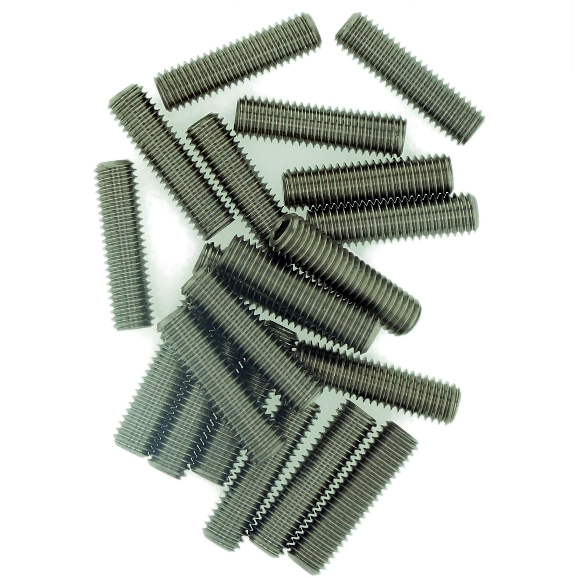M2 (2mm x 4mm) Hex Socket Grub Screw (Flat Point) - Stainless Steel (A2) (Pack of 20)