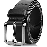 Wrangler Men’s Full Grain Genuine Leather 35mm Thick Casual Belt for Jeans, Pants