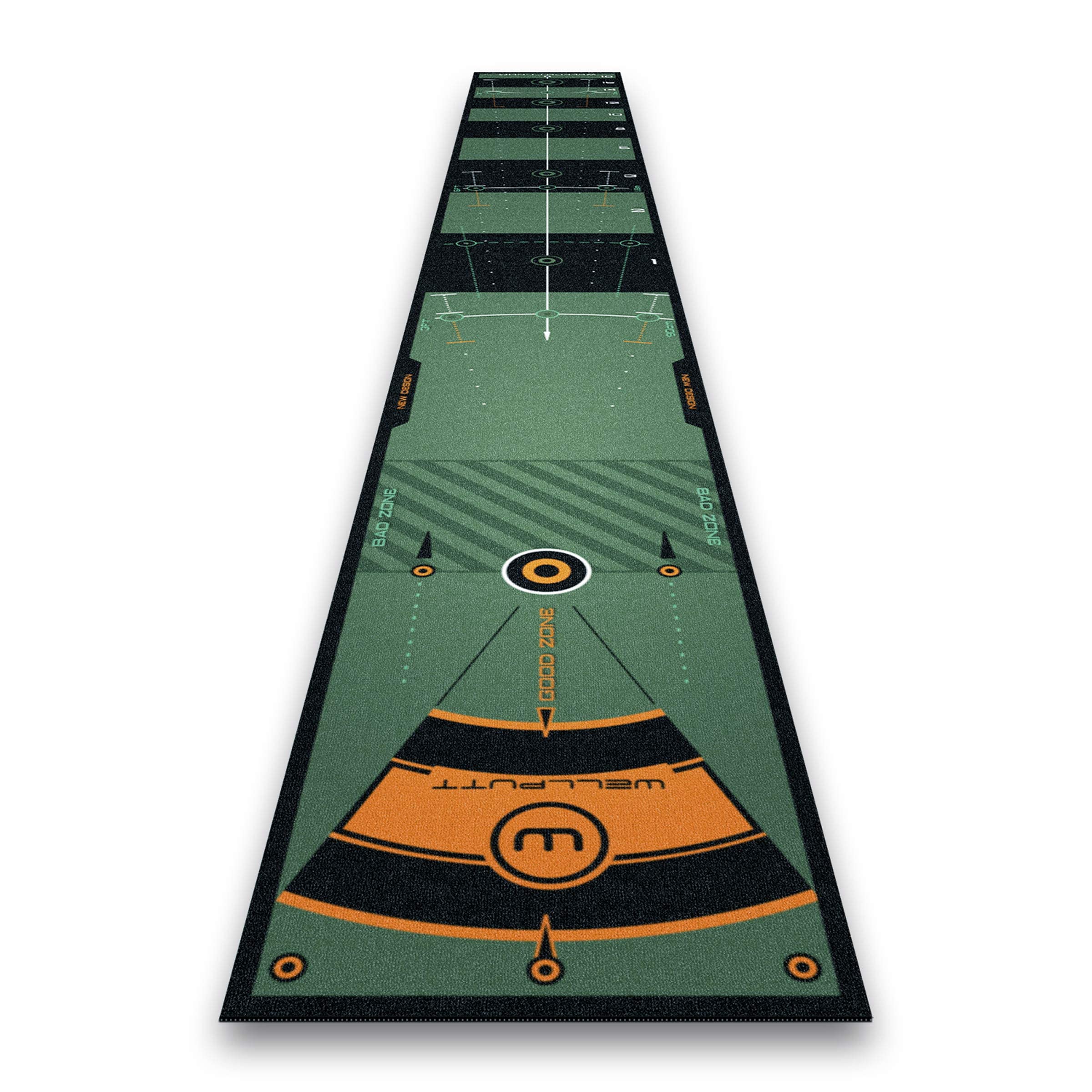 Wellputt 13ft Performance Golf Putting Mat - 4 m Indoor Putting Mat for Home Practice - Golf Putting Trainer with Alignment Guides & App
