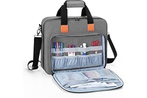 LUXJA Embroidery Project Carry Case, Embroidery Kits Storage Bag (Bag Only), Gray
