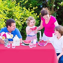 Kopokita 12PCS Hot Pink Plastic Tablecloths 54 x