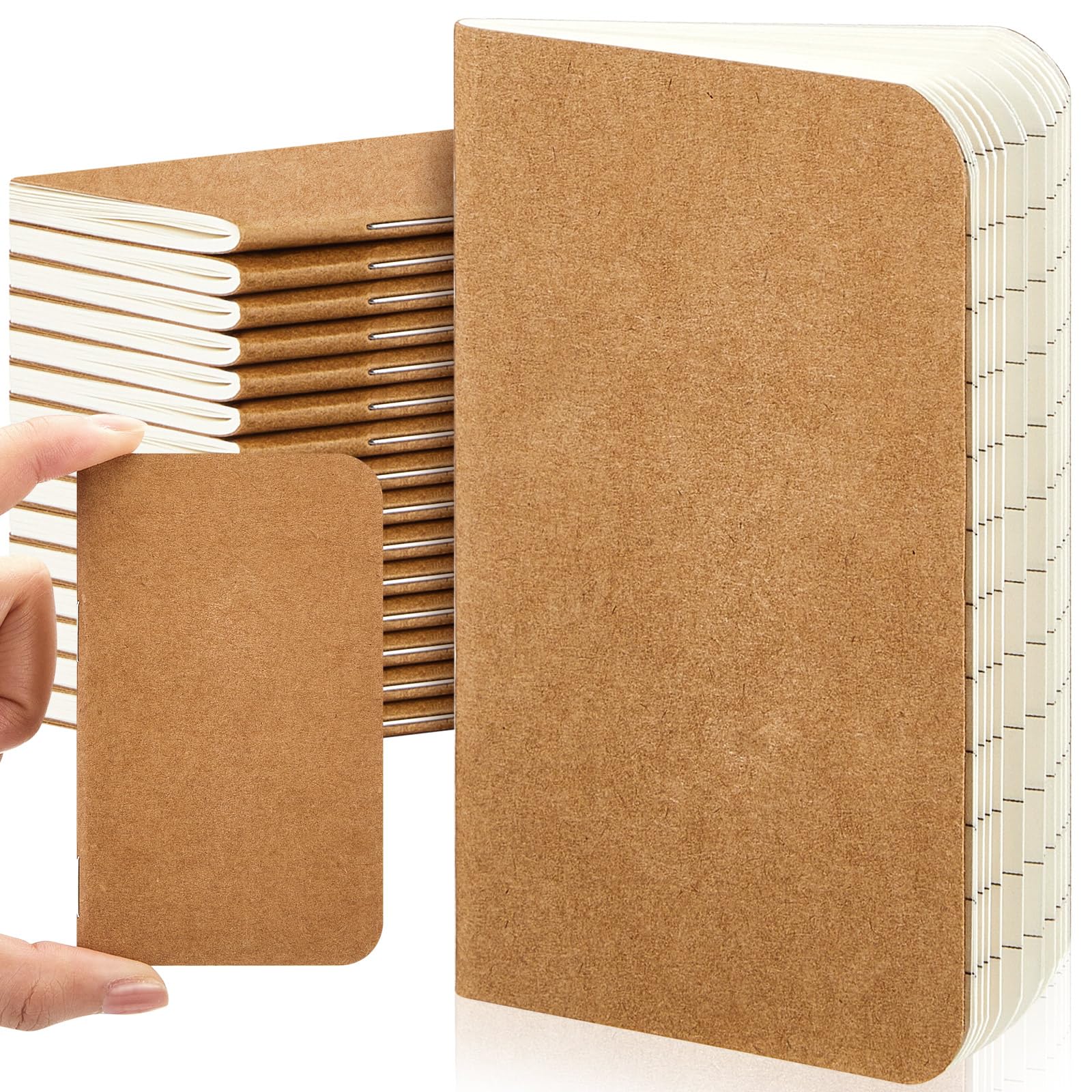 Photo 1 of Outus 15 Pcs Mini Pocket Notebook 2.5" x 4" Small Journal Kraft Paper Notepads Bulk Softcover Pocket Notepad Memo Diary Subject Notebooks for Traveler Worker(Brown,Lined Style)