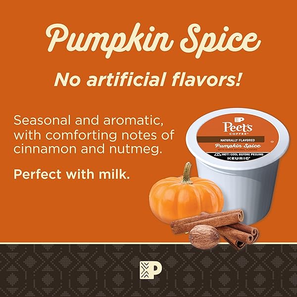 PEET’S COFFEE, FLAVORED LIGHT ROAST KEURIG K-CUP PODS – PUMPKIN SPICE 10 COUNT (1 BOX OF 10 K-CUP PODS)