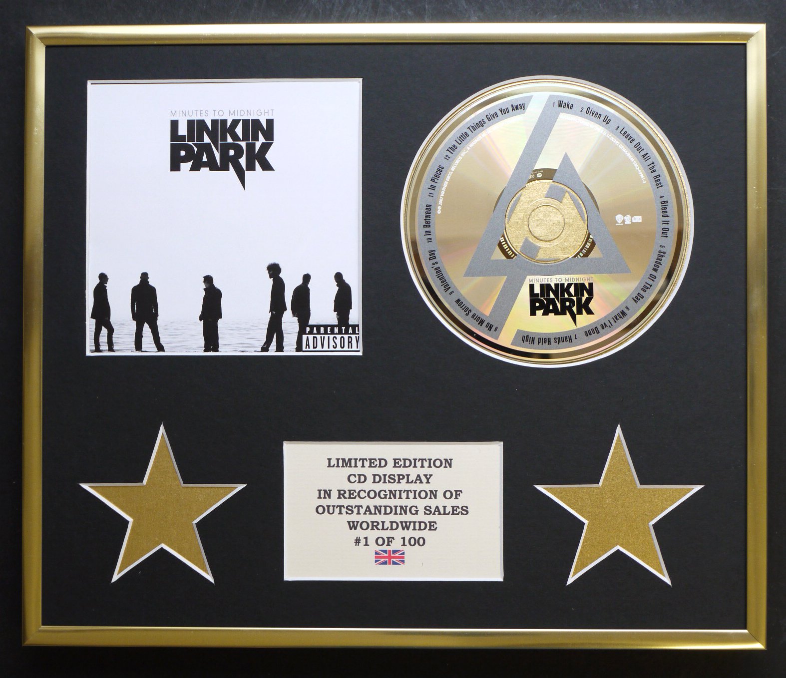 LINKIN PARK/CD DISPLAY/LIMITED EDITION/COA/MINUTES TO MIDNIGHT
