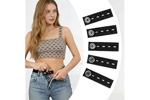 5pcs No Sew Jeans Button Extenders, Instant Waistband Extenders for Pants - Adjustable Belly Waist Expansion 1-1.8 Inches for