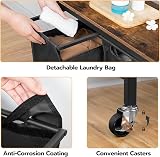 HOOBRO Laundry Basket 3 Compartments 40 L Each W/ Lid and Wheels view 5