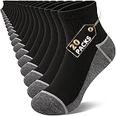 LITERRA 20 Pairs Boys Ankle Socks-Little Boys Socks 4-6/8-10/10-12 Years Old-Thin Breathable Athletic Kid Sock Bulk Pack