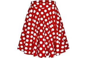 Urban CoCo Women's Basic Midi Skirt Versatile Stretchy Flared Casual High Waisted Skirt