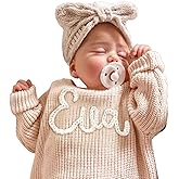 Personalized Baby Knit Sweater, Custom Baby Sweater with Hand-Embroidered Name and Monogram, Customized Unique Gift for Baby