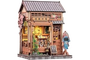 CUTEBEE Book Nook Kit - Japanese Sakura Kimono Shop DIY Dollhouse 3D Wooden Puzzle Booknook for Adults and Teens, Miniature H