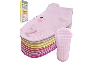 Simply Kids Baby Non-Slip Ankle Socks – Superior Grip, Soft Cotton, for Active Toddler Girls & Boys (Ages 0-7)