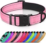 Joytale Reflective Dog Collar XS Pink Neoprene Padded Adjustable Neck 20-28cm