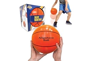 Anywhere Ball, Silent Basketball, Airless Foam for Indoor Training, Dribbling, and Realistic Bounce (Mini 7" Size)