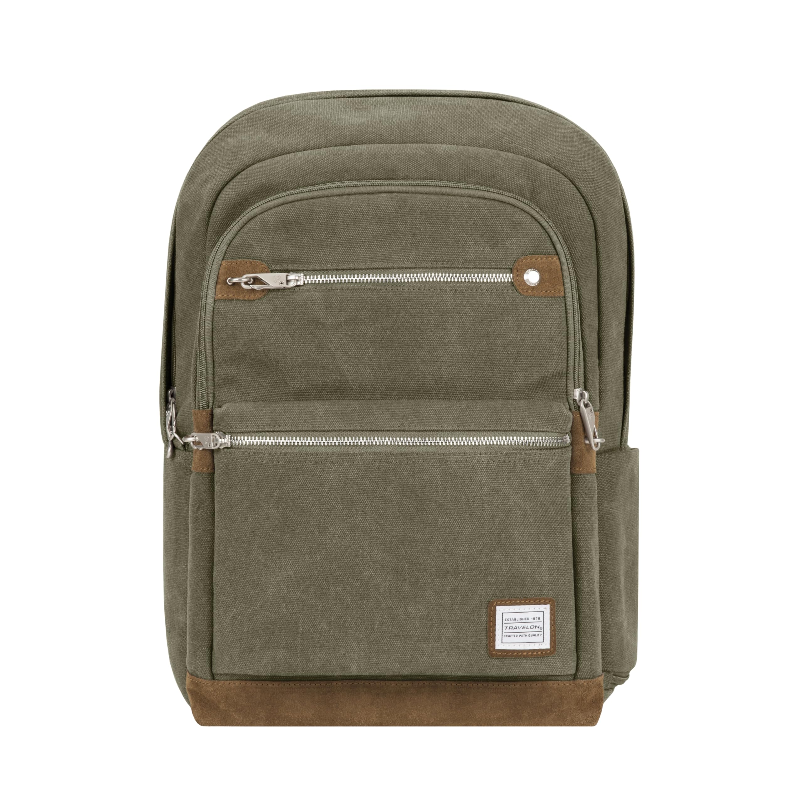 Travelon: Heritage - Anti-Theft Backpack, Pewter, 13 x 17.5 x 6, Anti-Theft Heritage Backpack