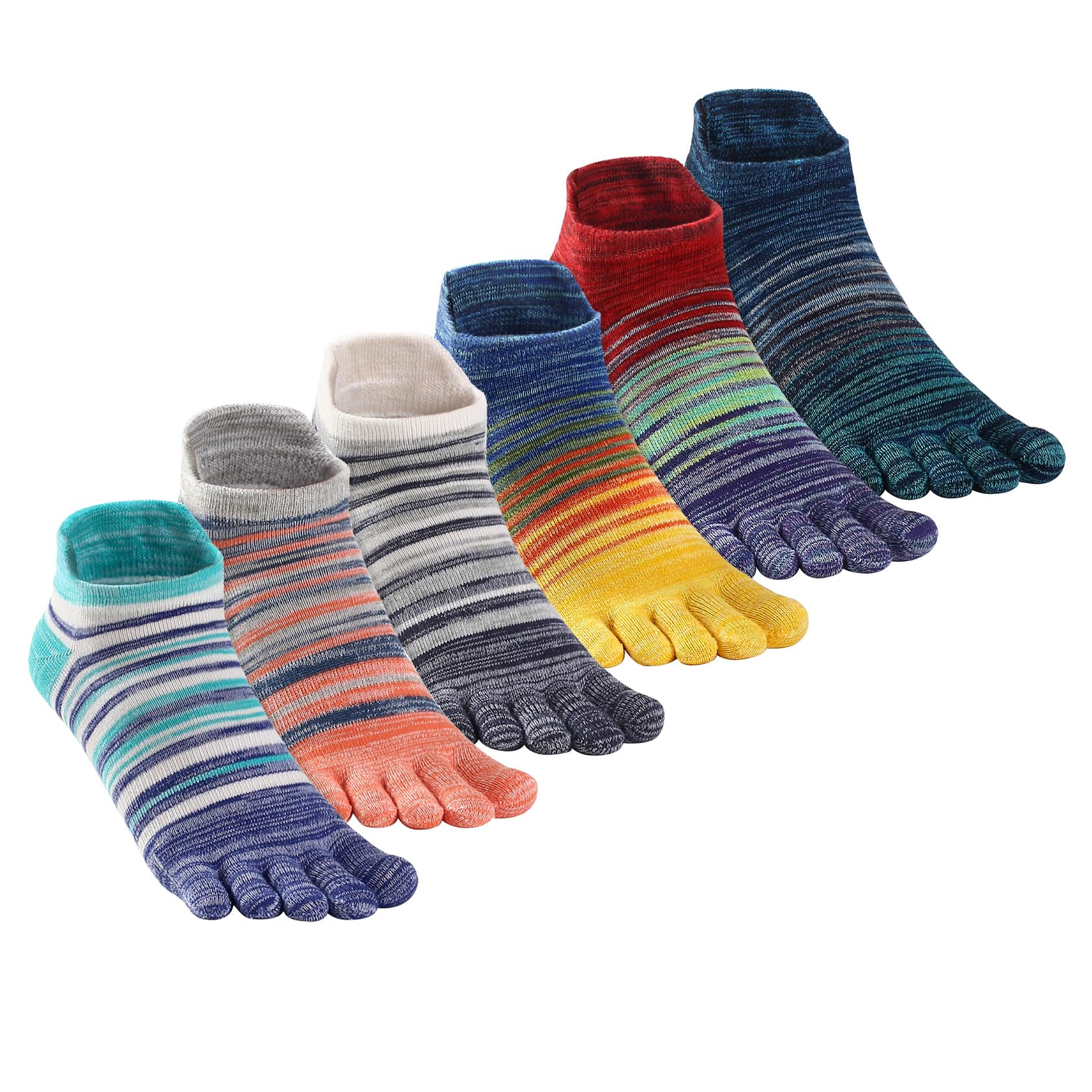 Photo 1 of TikMox Crew Toe Sock, Cotton Ankle sock, Arch Support, Running Five-Toe Design for Sports Enthusiasts for Men & Women(6pairs)