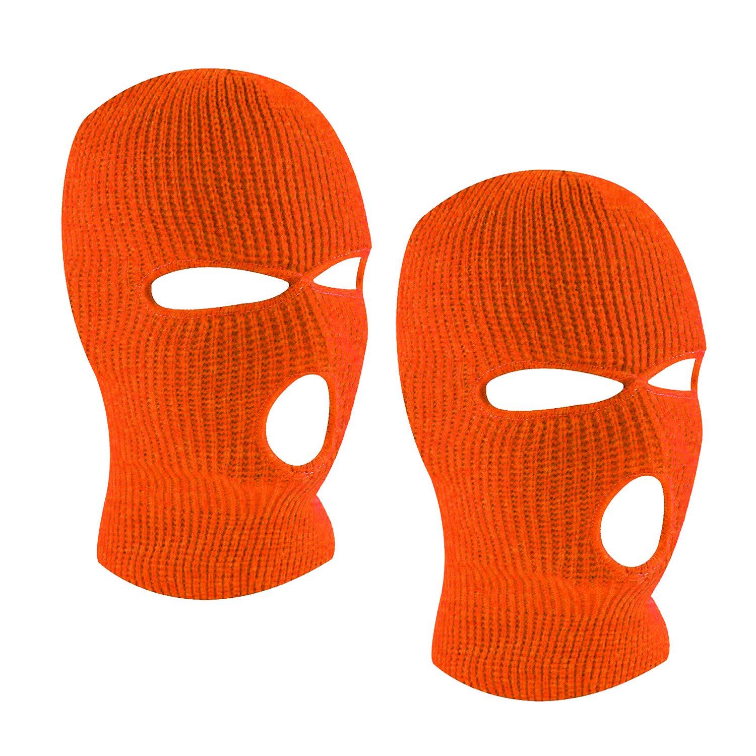 SUNTRADE 3-Hole Ski Face Mask Balaclava for Men and Women,Set of 2 (Orange)