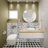 Hode Tile Stickers 24pc 15x15cm Moroccan Grey White PVC Waterproof Self Adhesive view 2