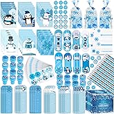 192PCS Winter Stationery Party Favors-24 Pack Christmas Stationery Set, Bulk Winter Themed Stationery Treat Bags, Birthday Supplies for Stocking Goodie Bags Stuffer Exchange School Games Prizes