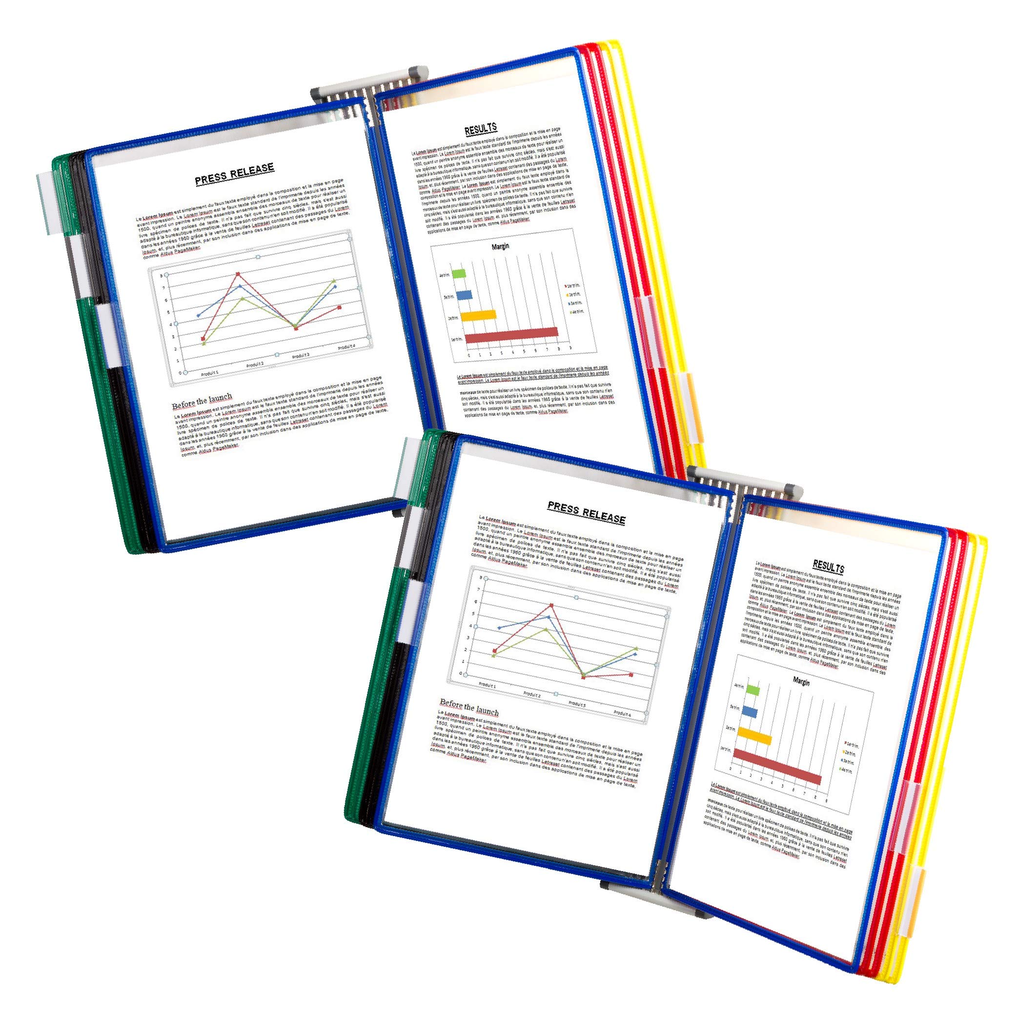 Tarifold A4 Wall Display with 10 Assorted Pockets - Twin Pack