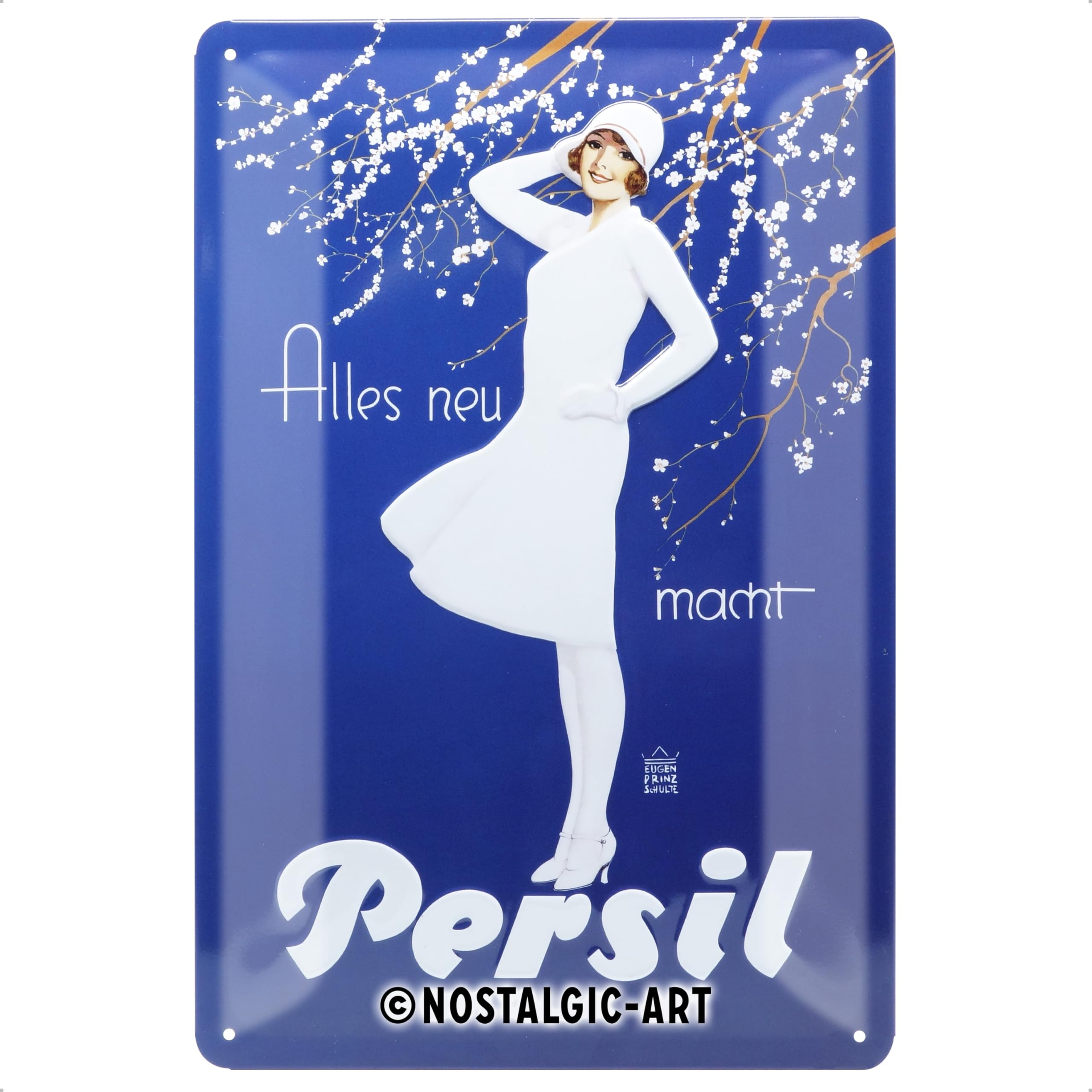 Nostalgic-Art Retro Tin Sign – Persil – Lady in White – Gift idea for fans of nostalgia, Metal Plaque, Vintage design for decoration, 20 x 30 cm
