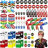 Resholder 16 Guests 128 Pcs Ninja Party Favors Include Ninja Paper Bags Bouncy Balls Throwing Favors Flying Slingshot Headbands Silicone Bracelets Keychains Stickers for Birthday Party Supplies